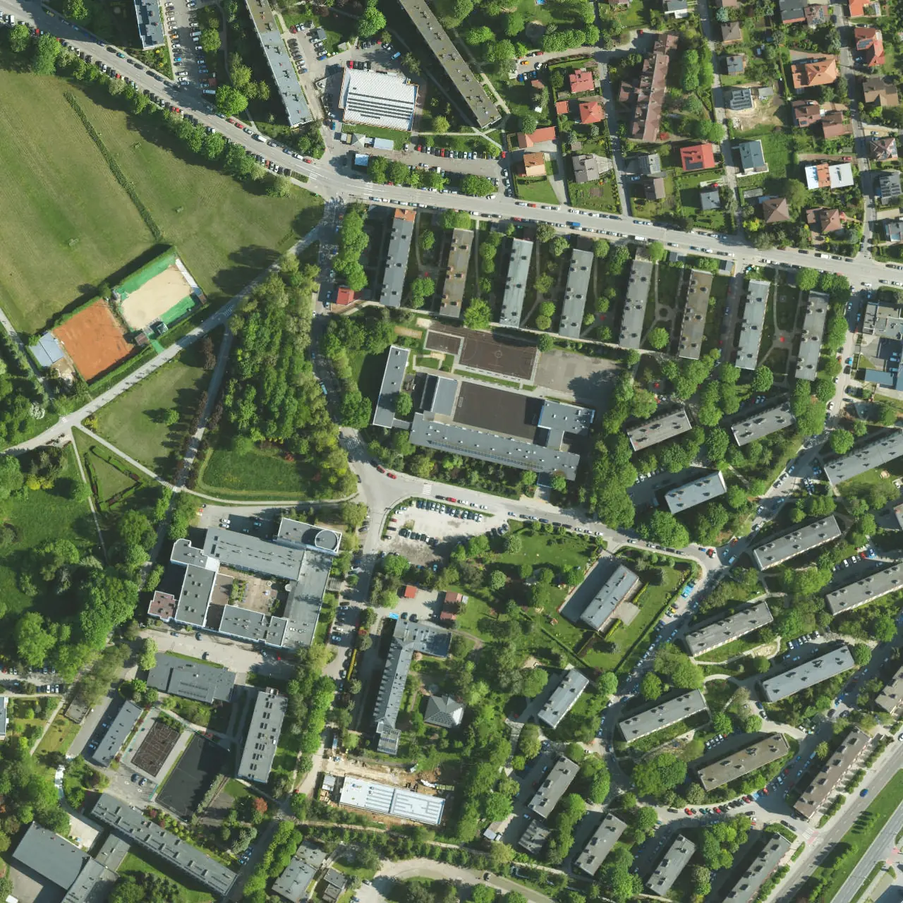 ALO Rzeszów z lotu ptaka — budynek przy Kopaczewskiego 2