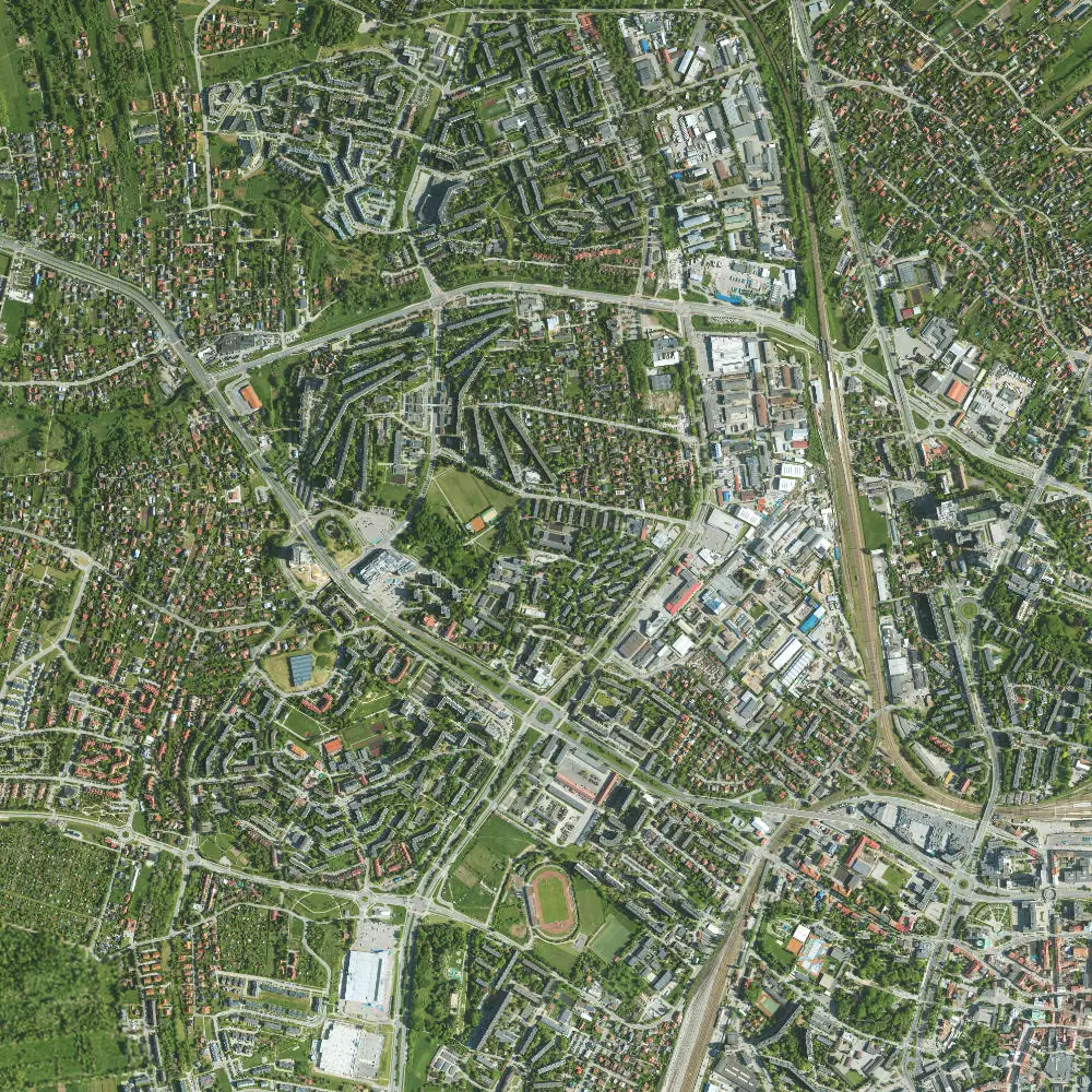 Rzeszów z lotu ptaka — okolice szkoły